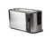 Double seat allic toaster with long slot on white background, isolate