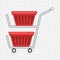 Double shopping cart icon, cartoon style