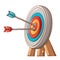 Double shot the target icon, cartoon style