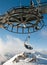 Double ski lift and the wheel with moutain