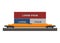 Double stack container wagon. Simple flat illustration.