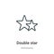 Double star outline vector icon. Thin line black double star icon, flat vector simple element illustration from editable astronomy