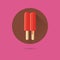 Double strawberry popsicle flat design vector icon