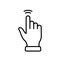 Double Tap Gesture of Computer Mouse. Pointer Finger Black Line Icon. Cursor Hand Linear Pictogram. Touch Click Press