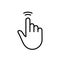 Double Tap Gesture of Computer Mouse. Pointer Finger Black Line Icon. Cursor Hand Linear Pictogram. Touch Click Press