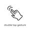 Double Tap gesture icon. Trendy modern flat linear vector Double