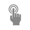 Double tap with one finger grey icon. Finger touch, cursor pointer symbol