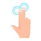 Double tap with two fingers touch screen hand gestures vector