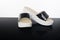 Double thick heels women`s slippers