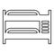 Double tier bunk bed contour outline line icon black color vector illustration image thin flat style