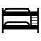 Double tier bunk bed icon black color vector illustration image flat style