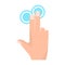Double touch and hold gesture with two fingers vector