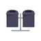 Double trash can icon, flat style