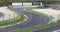 Double turn chicane asphalt track motor sport circuit high angle view