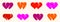Double two hearts vector icons or logos set, wedding and couple concept romantic theme, care and togetherness, two linked hearts