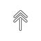 double up arrow icon. Thin line icon for website design and development, app development. Premium icon