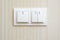 Double wall light switch white color, with indicators