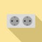 Double wall power socket icon, flat style