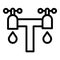 Double water tap icon, outline style