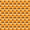 double white triangle and one triangle striped orange big triangle overlapped with small white triangle inside pattern black back