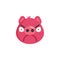 Doubtful piggy face emoji flat icon