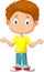 Doubtful young kid cartoon gesturing with hands
