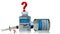 Doubts questions about vaccination vaccine covid 19 coronavirus covid-19 ampoule blue  new - 3d rendering