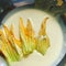 dough for breading, zucchini flowers, breaded flowers, yellow petals, Italian cuisine, flowers in the kitchen