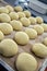 Dough in fermentation to make sweet braided bread
