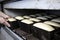 The dough laid for the bread is suitable and ready for baking.