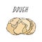 Dough. Pastry Kitchen Collection. EPS10 Vector. Hand Drawn Doodle Style Realistic Illustration.