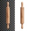 Dough roller or rolling pin, realistic bakery tool