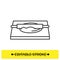 Dough rolling icon. Rolling pin and pastry dough simple vector illustration