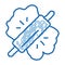 Dough And Wooden Rolling Pin doodle icon hand drawn illustration