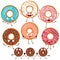 Doughnut Funny Characters Collection Set