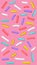 Doughnut glaze vertical background with sprinkles