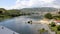 Douro River valley, view of the west of the Regua Bridges, Peso da Regua, Portugal