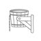 Dousing with cold water. Bucket for hardening procedures. Hand drawn vector illustration