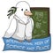 Dove as Scientist Celebrating International Week of Science and Peace, Vector Illustration
