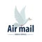 Dove bird air post mail delivery vector icon