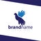 Dove Bird with hand logo stock template