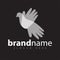 Dove Bird with hand logo stock template