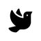 Dove bird vector icon. Dove or pigeon bird black symbol isolated. Vector illustration EPS 10