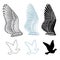 Dove bird wings set
