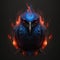 Dove birds is in blue flamed. Ai generated
