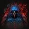 Dove birds is in blue flamed. Ai generated