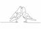 Dove birds couple continuous one line drawing minimalism animal sketch hand drawn