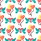 Dove birds seamless pattern background birdie illustration of cartoon flying animal.