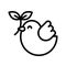 Dove with branch vector, Easter line icon editable stroke