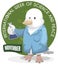 Dove with Chemical Glassware Promoting Week of Science and Peace, Vector Illustration